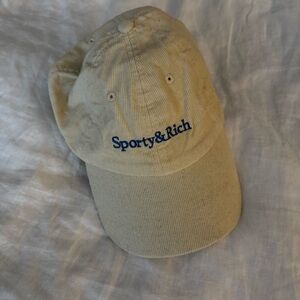 Sporty & Rich Cream Baseball Cord Baseball Hat